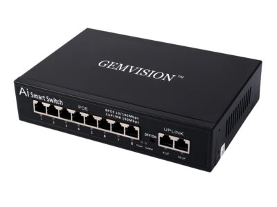 GEMVISION 8 PORT Desktop Hub PoE up to capacity 8+2 Ports 100 Mbps Unmanaged Network Switch 10 Ports 100 Mbps